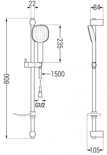 Mexen sprchový set DF33, čierna, 785334582-70