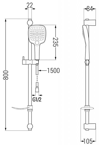 Mexen sprchový set DF17, chróm, 785174582-00