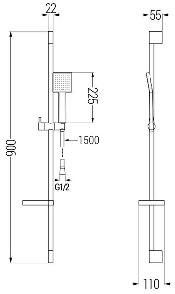 Mexen sprchový set DS45, chróm, 785454583-00