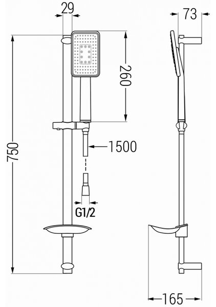 Mexen sprchový set DB54, čierna/chróm, 785544584-71