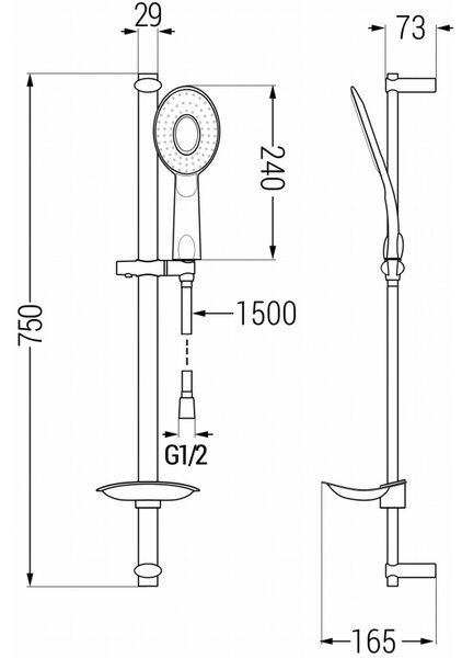 Mexen sprchový set DB73, chróm/biela, 785734584-02