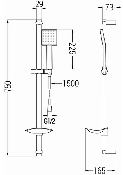 Mexen sprchový set DB45, chróm, 785454584-00