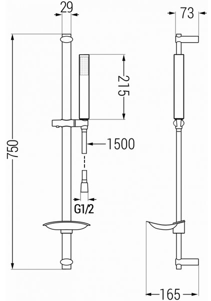 Mexen sprchový set DB77, čierna, 785774584-70
