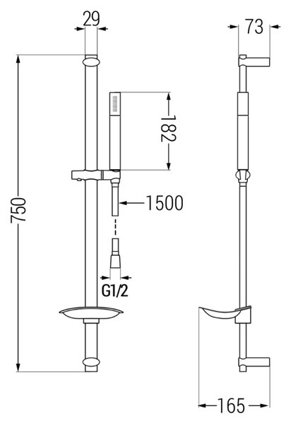 Mexen sprchový set DB70, chróm, 785704584-00