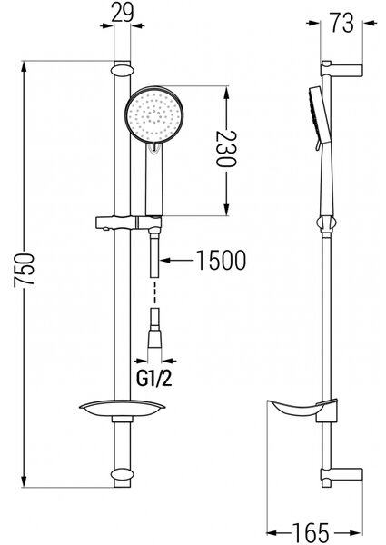 Mexen sprchový set DB75, chróm/biela, 785754584-02