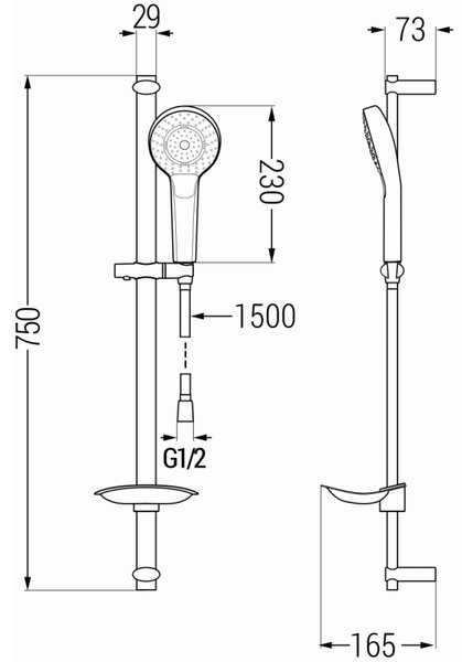 Mexen sprchový set DB05, čierna, 785054584-70