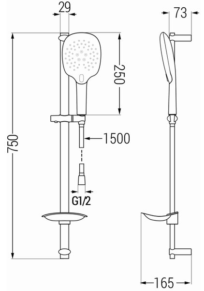 Mexen sprchový set DB22, chróm, 785224584-00