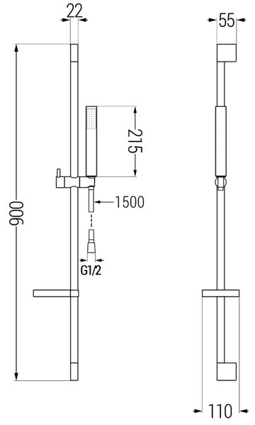 Mexen sprchový set DS77, chróm, 785774583-00