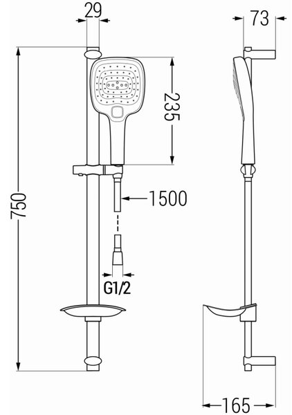 Mexen sprchový set DB17, čierna, 785174584-70