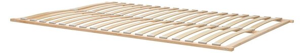 Čalúnená/z drevotriesky dvojlôžková posteľ v dekore duba s roštom 140x200 cm v prírodnej farbe Streiko – noo.ma