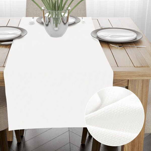 Biante Zamatový behúň na stôl Velvet Brick SVB-202 Smotanovo biely 35x120 cm