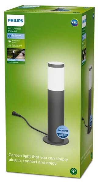 Philips 8719514477155 GardenLink Low Volt 12V Utrecht nízkonapäťový exteriérový stĺpik LED 6W/660lm 4000K antracit, bez napájania