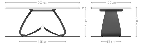 DELIFE Jedálenský stôl Edge 200x100 akácia prírodná podstava v tvare W kov čierna Live-Edge