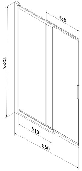 Mexen Fox sprchová zástenová 2-krídlová posuvná 85 x 150 cm, priehľadná, čierna - 891-085-002-70-00