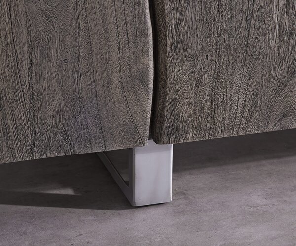 DELIFE Komoda Live-Edge 220 cm akácia platinová masívna 6 dvierka
