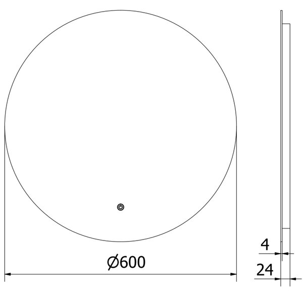 Mexen Erg, okrúhle LED podsvietené kúpeľňové zrkadlo 60 cm, 6000K, vykurovacia podložka proti zahmlievaniu, 9823-060-060-611-00