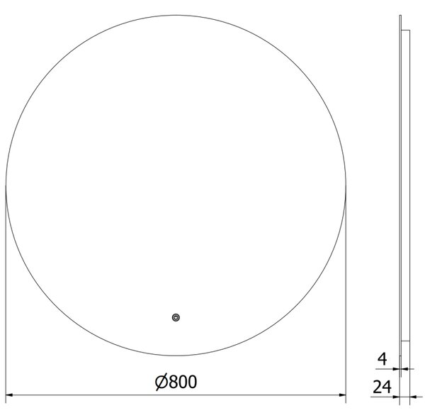 Mexen Erg, okrúhle LED podsvietené kúpeľňové zrkadlo 80 cm, 6000K, vykurovacia podložka proti zahmlievaniu, 9823-080-080-611-00