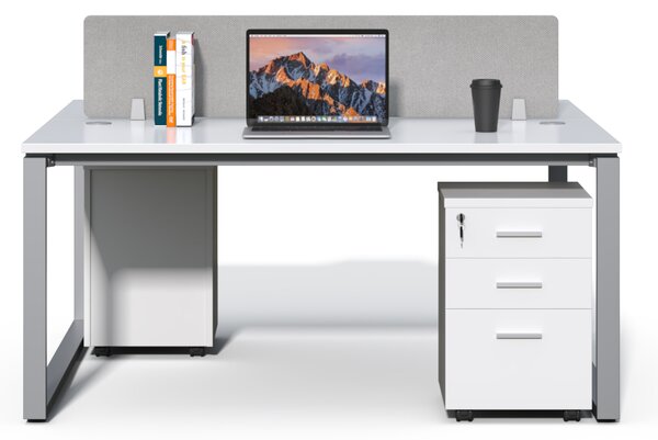 Kancelárska zostava 2 osoby Houseland Prime Max 01 160 cm biela