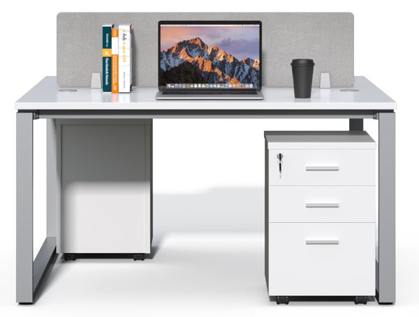Kancelárska zostava 2 osoby Houseland Prime Max 01 140 cm biela