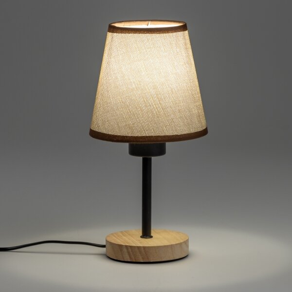 Brilagi - Stolná lampa NUBILA WOOD 1xE27/25W/230V dub/hnedá