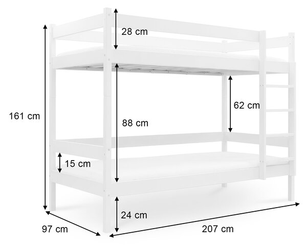Wilsondo Poschodová posteľ s roštom Paulína 90x200 - kašmír