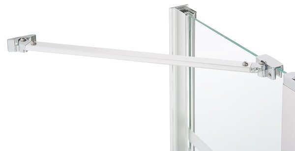 Sprchová zástena na vaňu s dvierkami transparentné tvrdené matné sklo hliník nehrdzavejúca oceľ 140 x 120 cm minimalistický dizajn