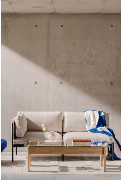 Konferenčný stolík so sklenenou doskou v prírodnej farbe 86x132 cm Naiko – noo.ma