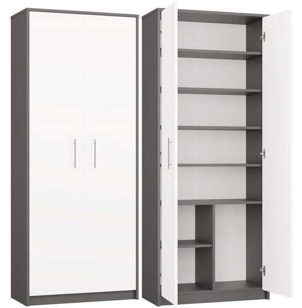 TP Living Kancelársky regál OLIV 2D antracit/biela