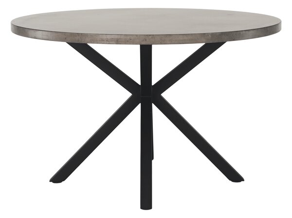 KONDELA Jedálenský stôl, betón/čierna, priemer 120 cm, MEDOR