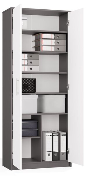 TP Living Kancelársky regál OLIV 2D antracit/biela