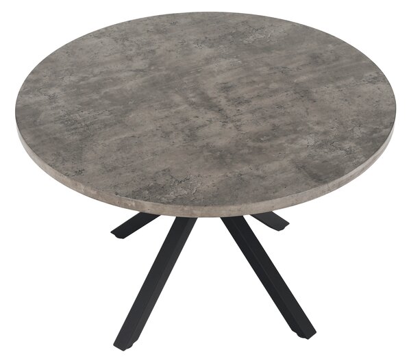 KONDELA Jedálenský stôl, betón/čierna, priemer 120 cm, MEDOR