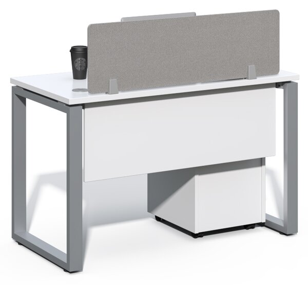 Kancelársky stôl s kontajnerom Houseland Prime Max 01 120 cm biely