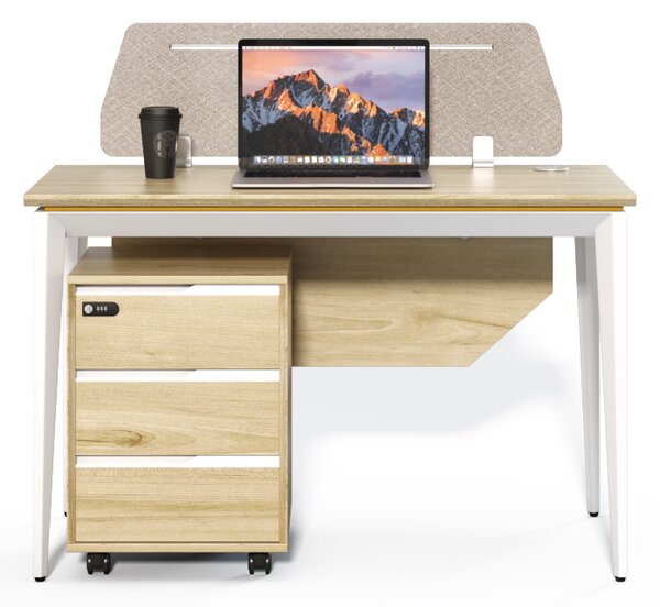 Kancelársky stôl s kontajnerom Houseland Profit Max 01 1206 dub/biely
