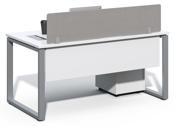 Kancelársky stôl s kontajnerom Houseland Prime Max 01 160 cm biely