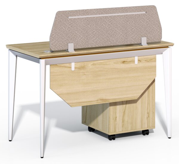 Kancelársky stôl s kontajnerom Houseland Profit Max 01 1206 dub/biely