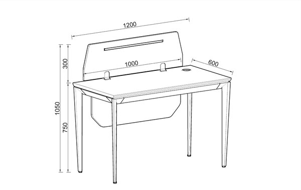 Kancelársky stôl s kontajnerom Houseland Profit Max 01 1206 dub/biely