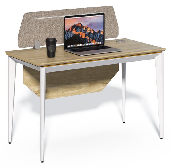 Kancelársky stôl s kontajnerom Houseland Profit Max 01 1206 dub/biely