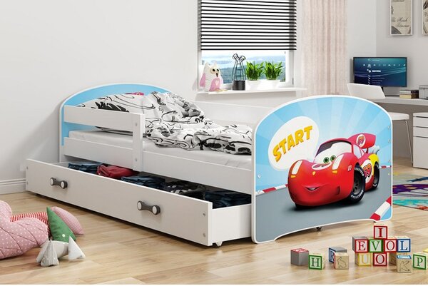 Detská posteľ LUKI 1 160x80 cm Biela Cars