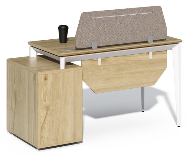 Kancelársky stôl s skrinkou Houseland Profit Max 03 1406 dub/biely