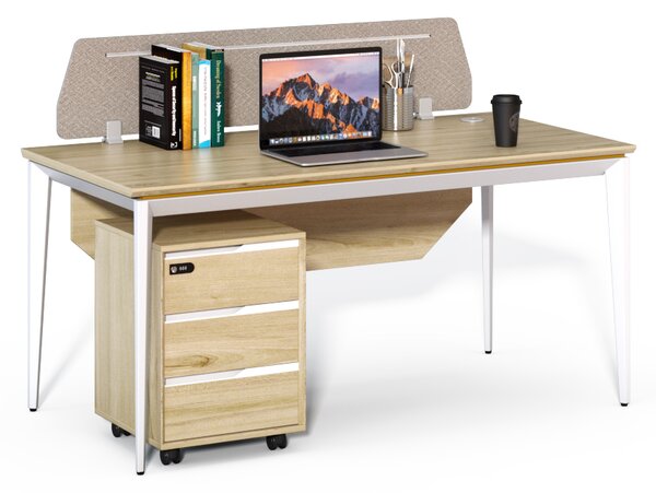 Kancelársky stôl s kontajnerom Houseland Profit Max 01 1608 dub/biely