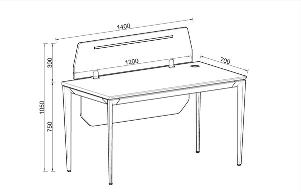 Kancelársky stôl s kontajnerom Houseland Profit Max 01 1407 dub/biely