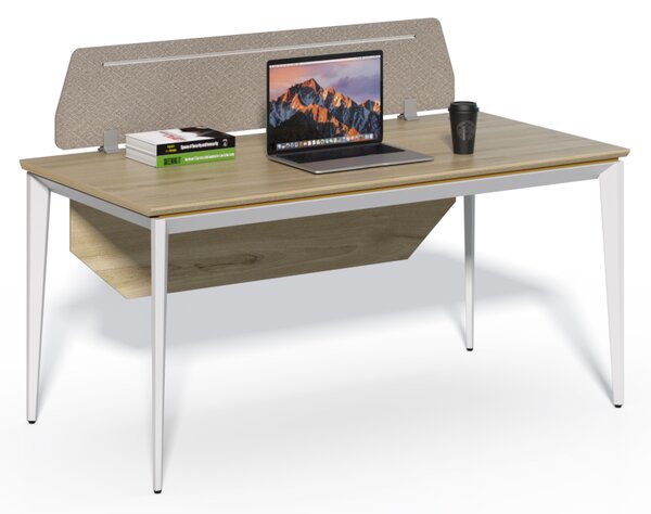 Kancelársky stôl s kontajnerom Houseland Profit Max 01 1608 dub/biely