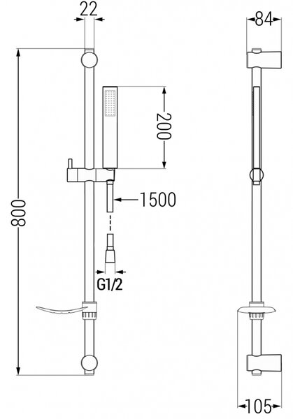 Mexen sprchový set DF00, biela, 785004582-20
