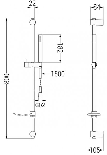 Mexen sprchový set DF70, chróm, 785704582-00