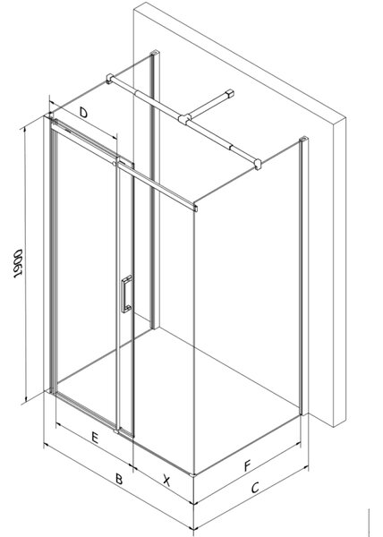 Mexen Omega-3S sprchová kabína 3-stenná, posuvná 100 x 80 cm, transparentná, chróm - 825-100-080-01-00-3S