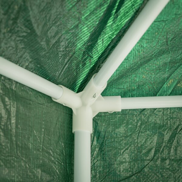 KONDELA Stanový altánok do záhrady, 3,9x2,5x3,9m, zelená/biela, RINGE TYP 1+6 bočných strán