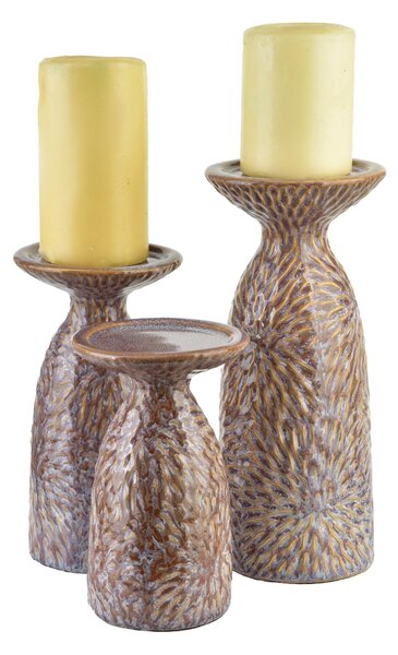 Mondex Keramický svietnik YARINE BEIGE 20 cm béžový