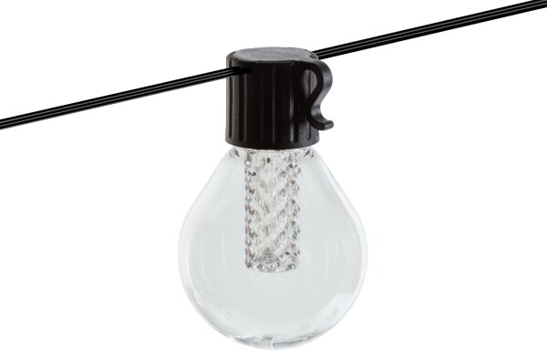 LED stmievateľná solárna svetelná reťaz 15xLED/1,5W/3,7/5V 2200 mAh 9 m IP65 čierna + diaľkové ovládanie
