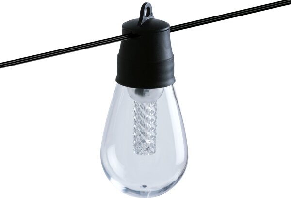 LED stmievateľný solárny reťaz 25xLED/1,5W/3,7/5V 2200 mAh 15 m IP65 čierna + diaľkové ovládanie