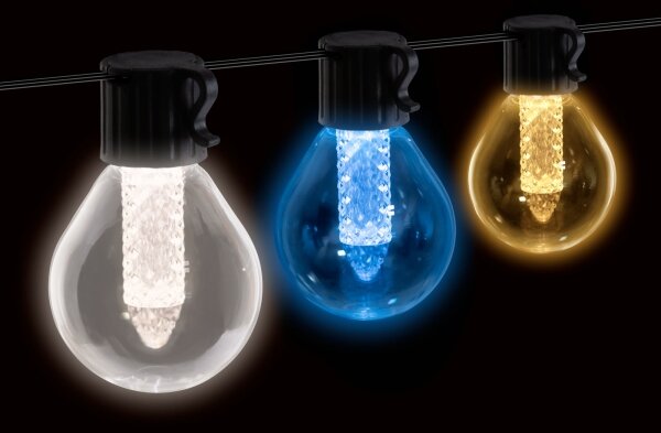 LED stmievateľná solárna svetelná reťaz 15xLED/1,5W/3,7/5V 2200 mAh 9 m IP65 čierna + diaľkové ovládanie